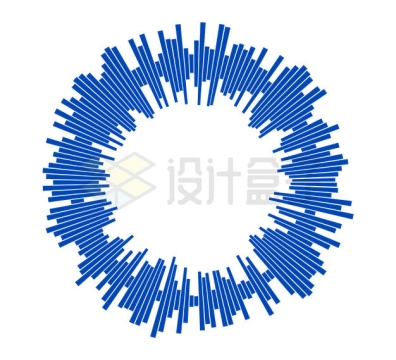 蓝色线段音乐EQ音波声波圆环圆圈装饰1030584矢量图片免抠素材
