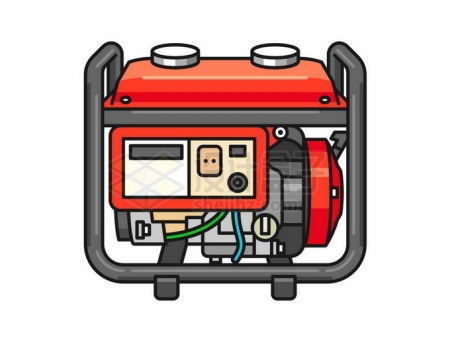 一台红色机盖的卡通柴油发电机7894562矢量图片免抠素材