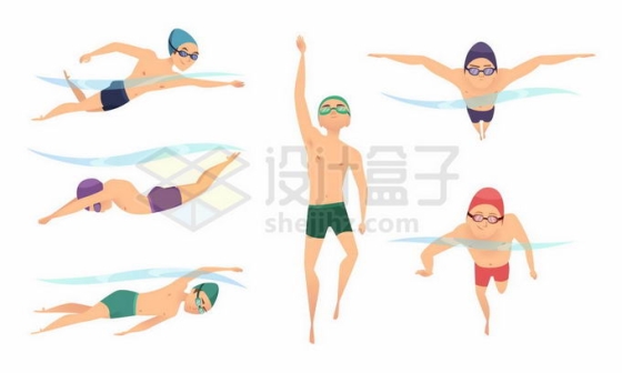 正在游泳的运动员自由泳蛙泳3577570矢量图片免抠素材免费下载