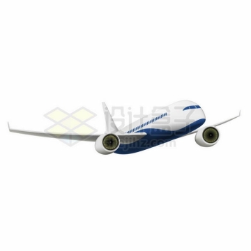 飞行中的蓝色白色配色的大型客机飞机5352192矢量图片免抠素材