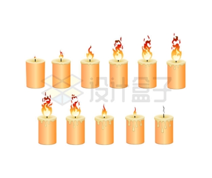 各种高度火焰的蜡烛5180710矢量图片免抠素材