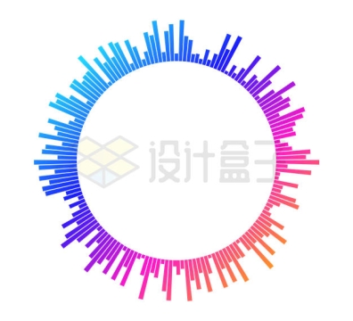 彩色线段音乐EQ音波声波圆环圆圈装饰3761000矢量图片免抠素材