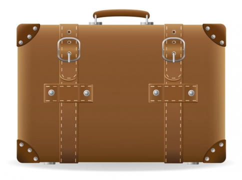 棕色复古风格的旅行包箱包免抠矢量图片素材