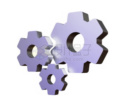 3D立体风格淡紫色机械齿轮7184183免抠图片素材