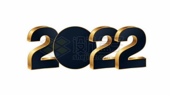 3D风格金色黑色2022年字体9695907矢量图片免抠素材