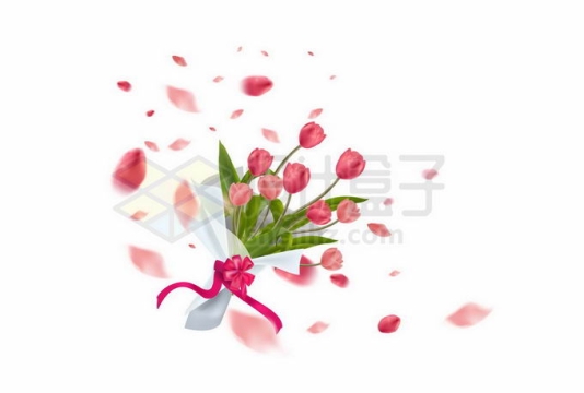 38妇女节女神节鲜花和飘舞的花瓣6534713矢量图片免抠素材