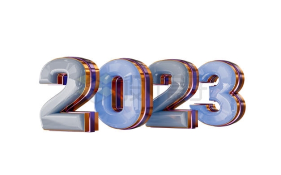 浅紫色灰色2023年数字3D立体艺术字体3477474PSD免抠图片素材