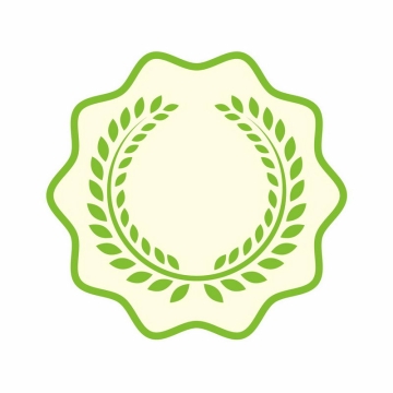 绿色树叶徽章标志logo边框装饰3688632AI矢量图片免抠素材