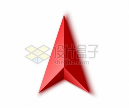 3D立体红色导航标志方向箭头符号760809png矢量图片素材