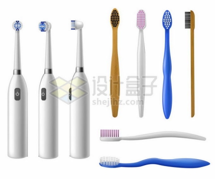 各种电动牙刷和普通牙刷牙齿清洁工具9150627矢量图片免抠素材