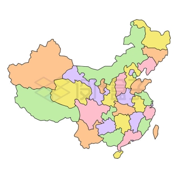 由色块组成的中国省级行政区地图9370109矢量图片免抠素材下载
