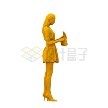 低多边形风格女人女性3D人体模型7235628PSD免抠图片素材