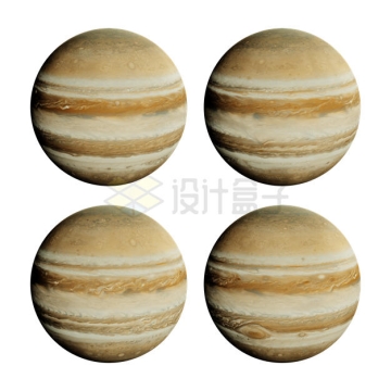 4个不同角度的木星3D模型8213245PSD免抠图片素材