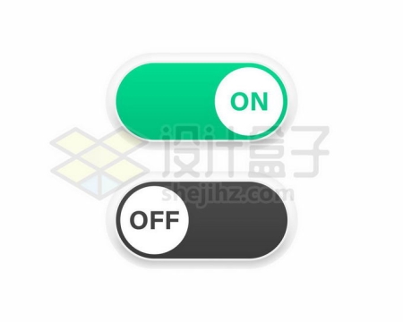 绿色黑色3D立体轻拟物风格开关按钮切换按钮4030751矢量图片免抠素材