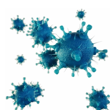 3D立体天蓝色病毒5768410免抠图片素材