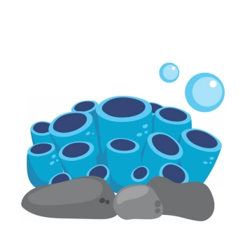 扁平化风格的蓝色海绵海底生物6178956免抠图片素材