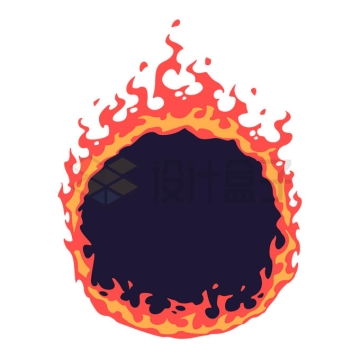 燃烧火焰效果的圆形文本框信息框4527604矢量图片免抠素材