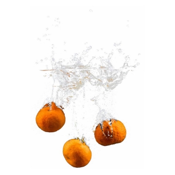 橘子掉落水中飞溅起来的半透明水花浪花水效果8475748png图片免抠素材