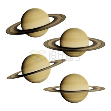 4个不同角度的土星3D模型5250882PSD免抠图片素材
