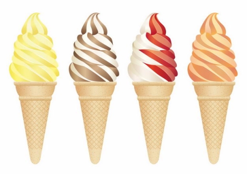 四款彩色冰淇淋蛋筒冷饮6581189EPS图片免抠素材