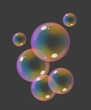 五颜六色的彩色气泡水泡肥皂泡吹泡泡7435276免抠图片素材