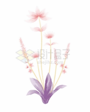 素雅的花朵鲜花图案水彩画8515410矢量图片免抠素材