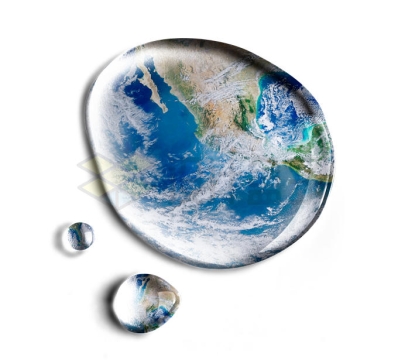 水滴中的地球效果8057353PSD免抠图片素材