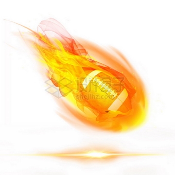 燃烧着火焰的橄榄球特效果158868png图片素材