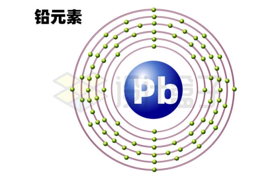 铅元素（Pb）铅原子结构示意图模型5920041矢量图片免抠素材