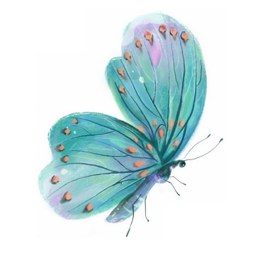 绿色的蝴蝶水彩画插画8676299免抠图片素材