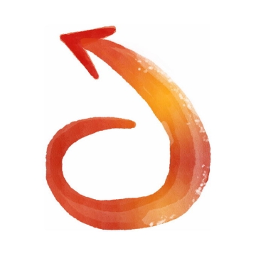 橙色螺旋弯曲的方向箭头水彩插画3237825矢量图片免抠素材免费下载