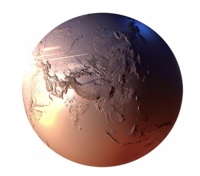 金属光泽的3D立体地球模型2921508png免抠图片素材