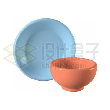 3D立体盘子和饭碗厨房用品3D模型5270012免抠图片素材