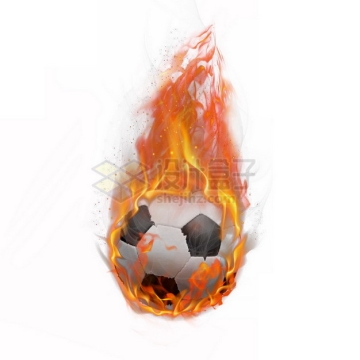 燃烧着火焰的足球特效果3476194png图片素材