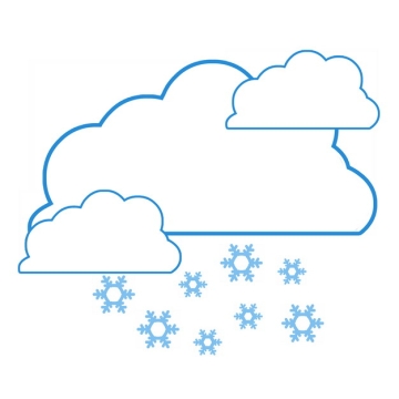 下雪天气预报蓝色线条图标139241PSD图片免抠素材