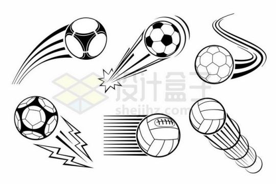 6款线条足球动感漫画插画9001109矢量图片免抠素材免费下载