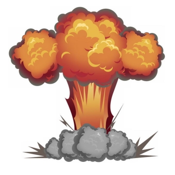 卡通漫画风格原子弹爆炸效果蘑菇云插画3711653图片素材