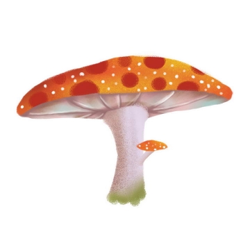 彩色橙色斑点蘑菇图片免抠素材