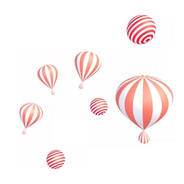 各种红色条纹气球圆球装饰图片免抠素材
