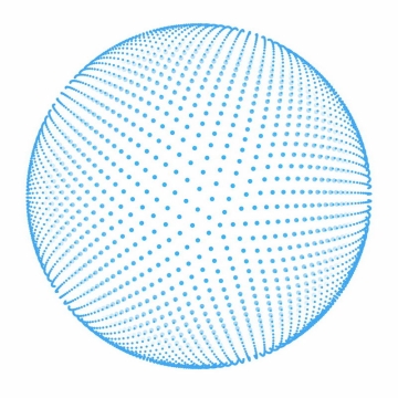 蓝色圆点组成的3D立体感的圆球7032011ai矢量图片免抠素材