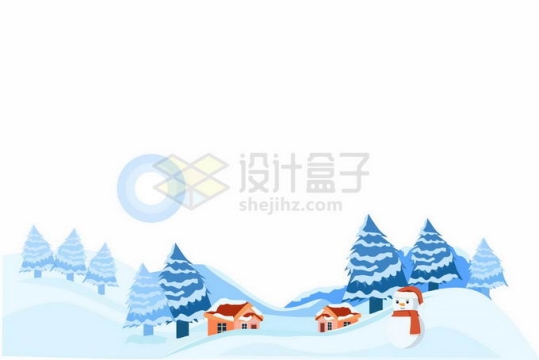 冬天卡通雪景风景画7488248矢量图片免抠素材