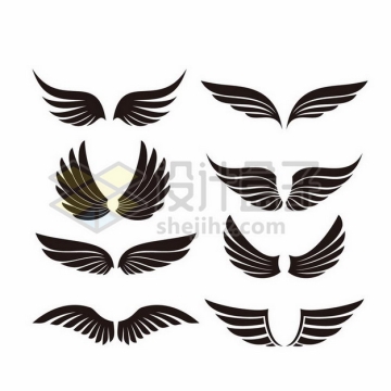 8款黑色翅膀图案3234656png图片素材