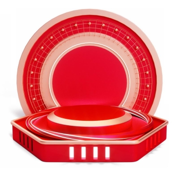3D立体红色圆形背景装饰红色圆形展台5210199免抠图片素材