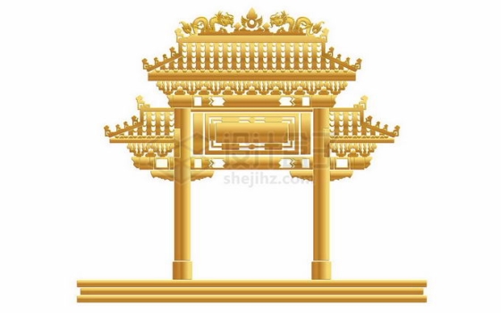 金色的牌坊中国古建筑8847989矢量图片免抠素材