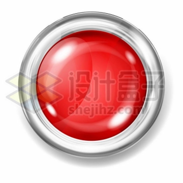 金属银色光泽边框的红色按钮2420667矢量图片免抠素材免费下载