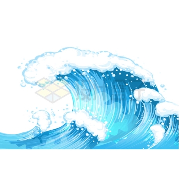 翻滚的卡通蓝色浪花海浪巨浪8410840矢量图片免抠素材