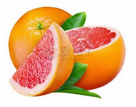 切开的美味红心柚子琯溪蜜柚png图片素材