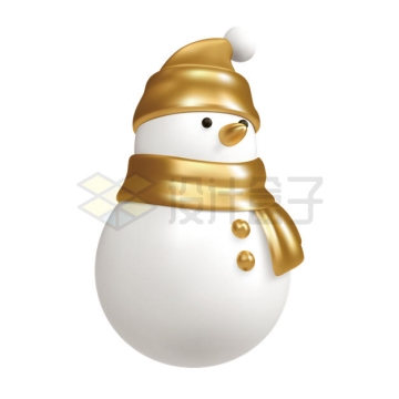 3D立体风格卡通雪人冬天圣诞节装饰3427503矢量图片免抠素材