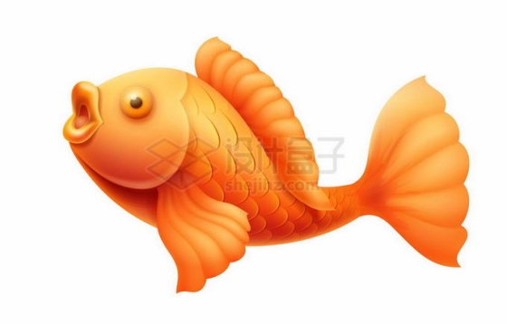 一只红金色的3D卡通鲤鱼年年有余3D模型4334610矢量图片免抠素材