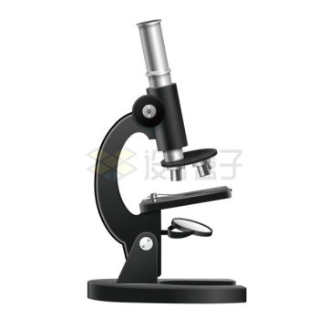 一个黑色的光学显微镜实验仪器4654646矢量图片免抠素材